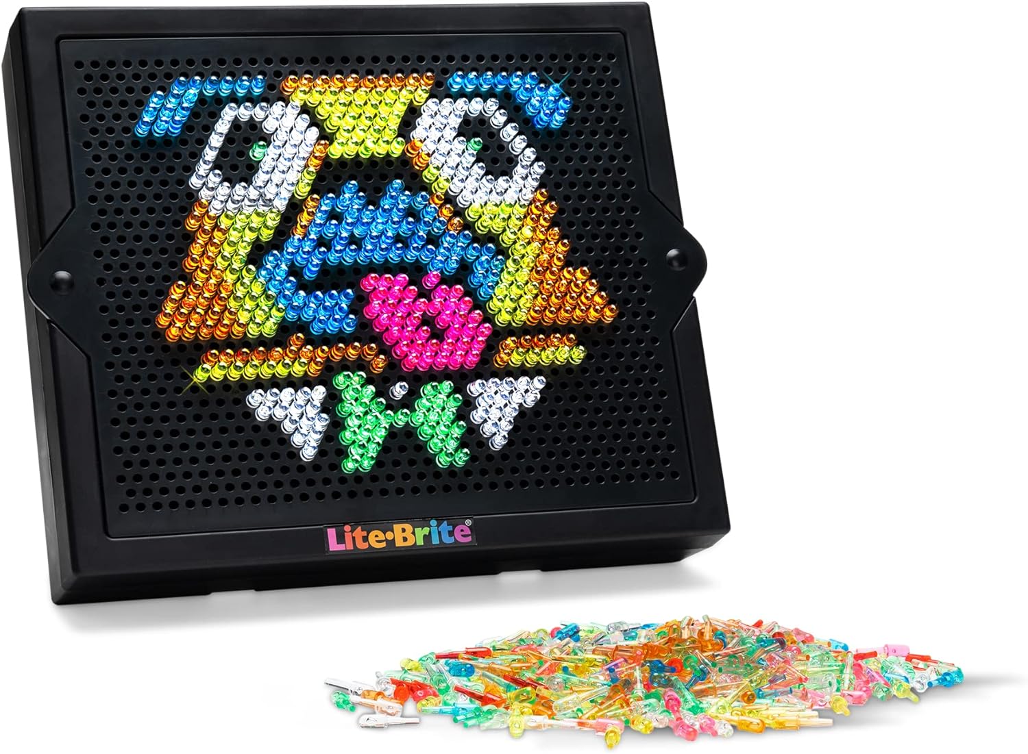 Lite-Brite | Super Brite HD | Light Up Drawing Board, LED Board with Colours, Light Up Toys for Creative Play, Glow Art Neon Effect Drawing Board, Light Toys for Kids Ages 4+ | Basic Fun 02323