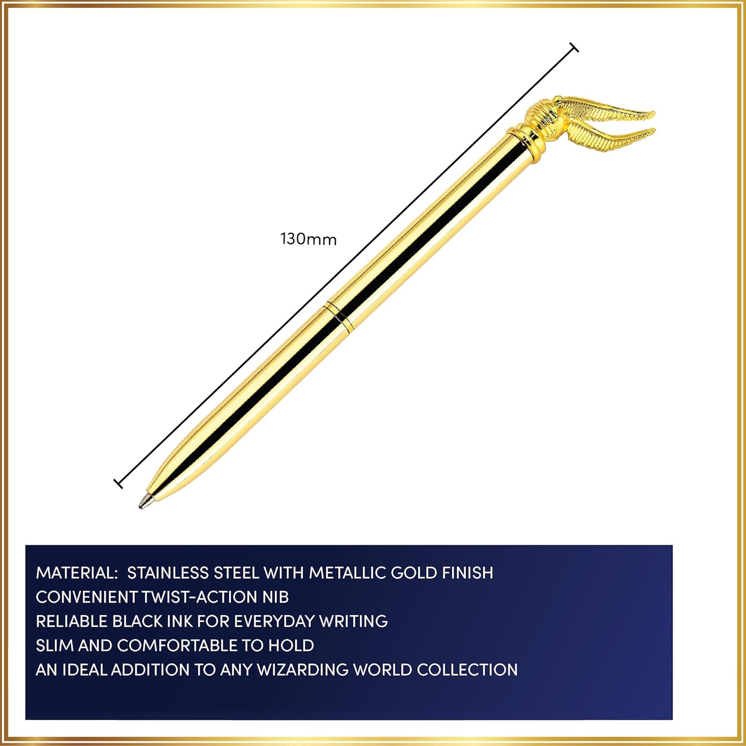 Harry Potter Official Golden Snitch Metallic Pen