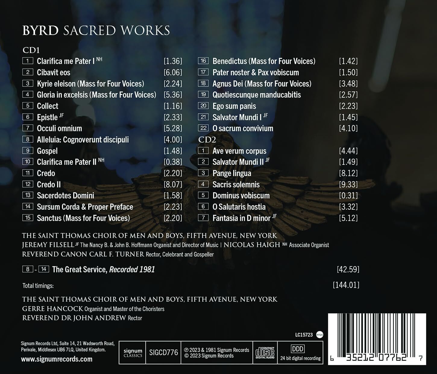Byrd: Sacred Works