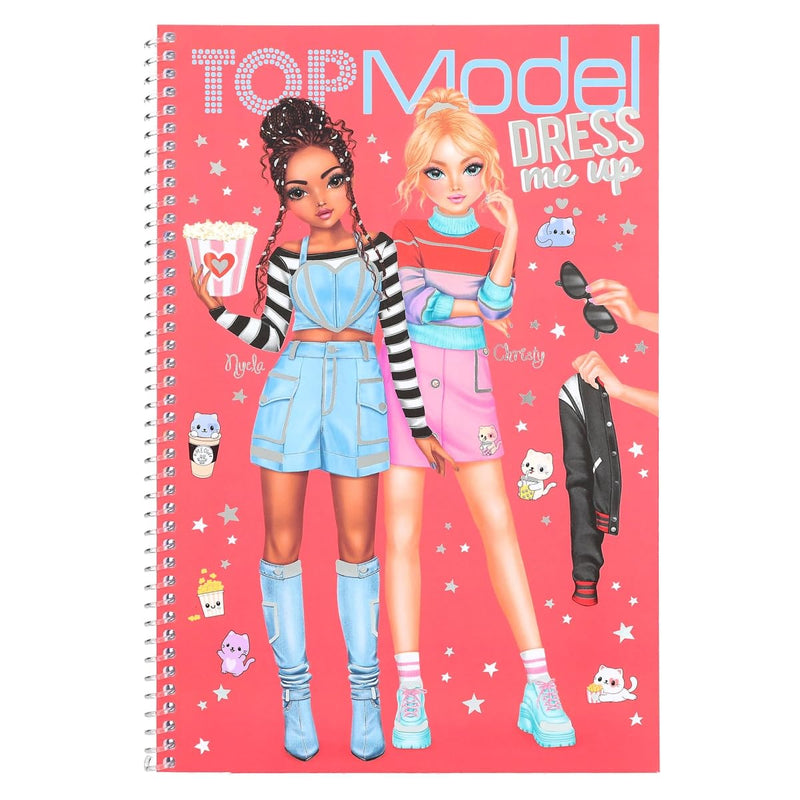 Depesche 12433 TOPModel Cutie Star-Dress 24 Pages for Designing Chic Outfits, Colouring Book with 7 Sticker Sheets