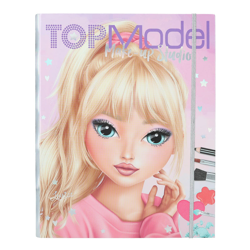 Depesche 12876 TOPModel Make Up Studio-Creative Folder for Creating Beautiful Looks, Includes Colouring Pad, Makeup Palette and 4 Brushes