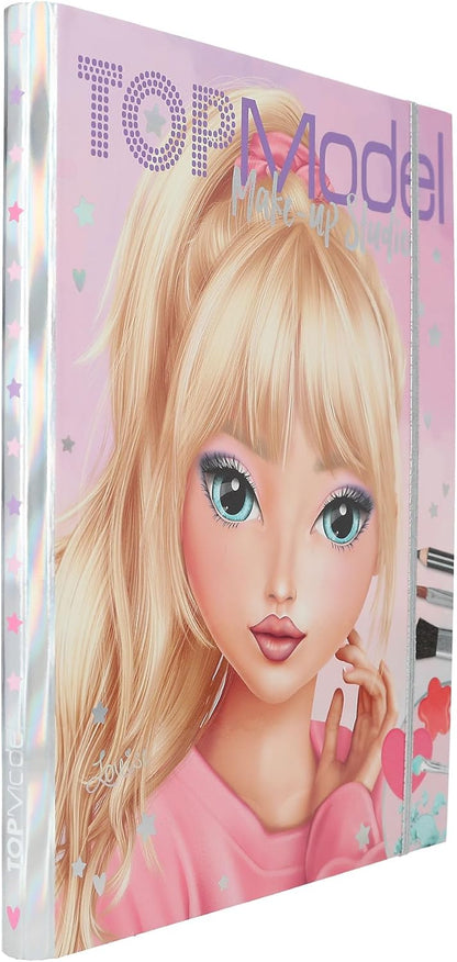Depesche 12876 TOPModel Make Up Studio-Creative Folder for Creating Beautiful Looks, Includes Colouring Pad, Makeup Palette and 4 Brushes