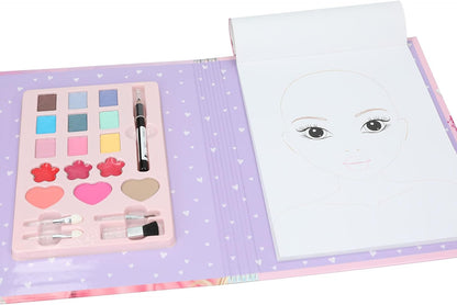 Depesche 12876 TOPModel Make Up Studio-Creative Folder for Creating Beautiful Looks, Includes Colouring Pad, Makeup Palette and 4 Brushes