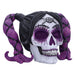 Nemesis Now Drop Dead Gorgeous Myths and Magic Figurine 20.5cm, Resin, Voodoo Doll Skull Ornament, Female Skull with Purple Hair and Glitter Eyes, Cast in the Finest Resin, Expertly Hand-Painted