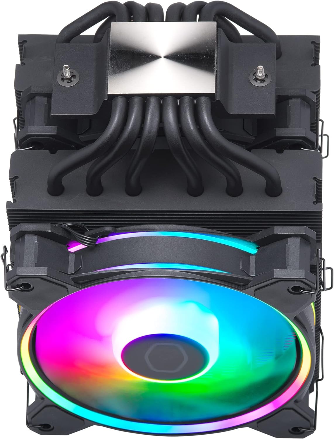 Cooler Master Hyper 622 Halo CPU Air Cooler - Aluminium Finish, 6 Compact Continuous Direct Contact Heat Pipes, Dual Tower Heat Sink, Dual Halo2 Fans, ARGB Auto Detect, LGA1700 & AM5 Brackets - Black Hyper 622 Halo Black
