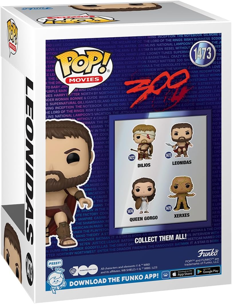 Funko POP! Movies: 300 - King Leonidas - 1/6 Odds for Rare Chase Variant - 300 the Movie - Collectable Vinyl Figure - Gift Idea - Official Merchandise - Toys for Kids & Adults - Movies Fans