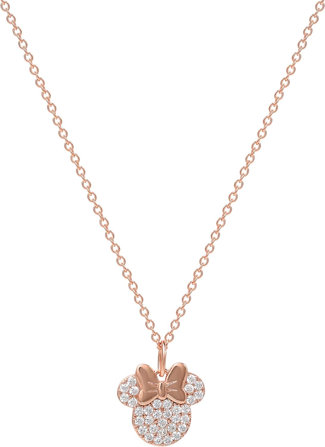 Peers Hardy Minnie Mouse Rose gold Silver plated Brass CZ Stone set necklace CF01055PZWL-Q.PH