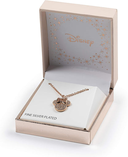 Peers Hardy Minnie Mouse Rose gold Silver plated Brass CZ Stone set necklace CF01055PZWL-Q.PH
