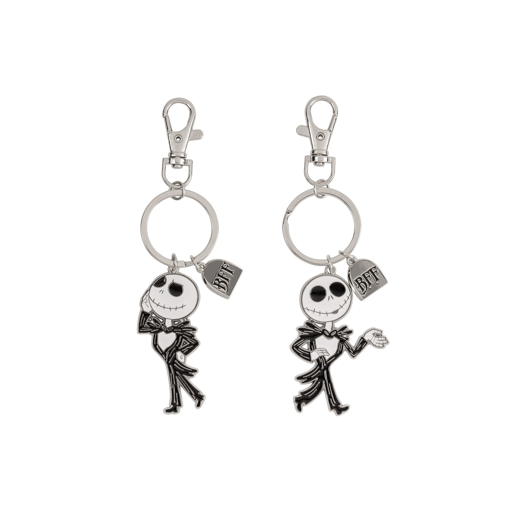 Disney The Nightmare Before Christmas Black, White and Silver BFF Keyring Set