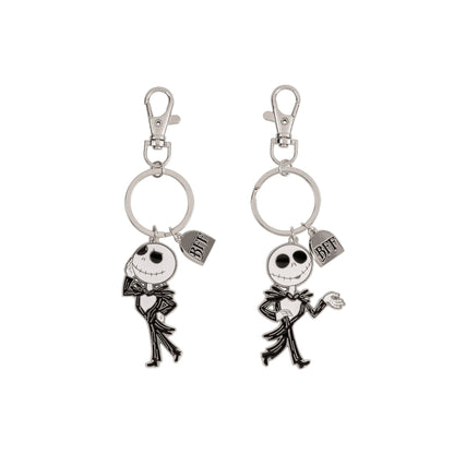 Disney The Nightmare Before Christmas Black, White and Silver BFF Keyring Set
