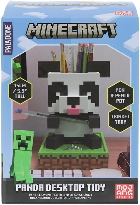 Organizador de escritorio panda Minecraft - Producto oficial, accesorio para escritorio para lápices, bolígrafos y marcadores con bandeja y soporte para teléfono