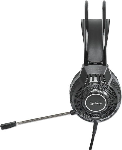 Manhattan RGB LED Over-Ear USB Gaming Headset Wired