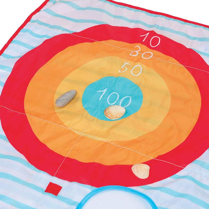 LUDI Beachside Play Mat Beach Treasures | Reversible Treasure Hunt and Target Game | Beach Toys Included | From 18 Months old