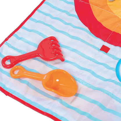 LUDI Beachside Play Mat Beach Treasures | Reversible Treasure Hunt and Target Game | Beach Toys Included | From 18 Months old