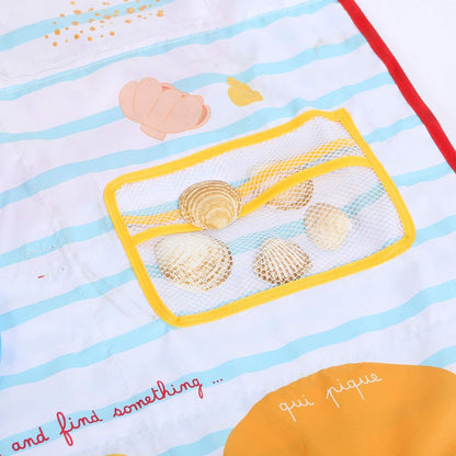 LUDI Beachside Play Mat Beach Treasures | Reversible Treasure Hunt and Target Game | Beach Toys Included | From 18 Months old