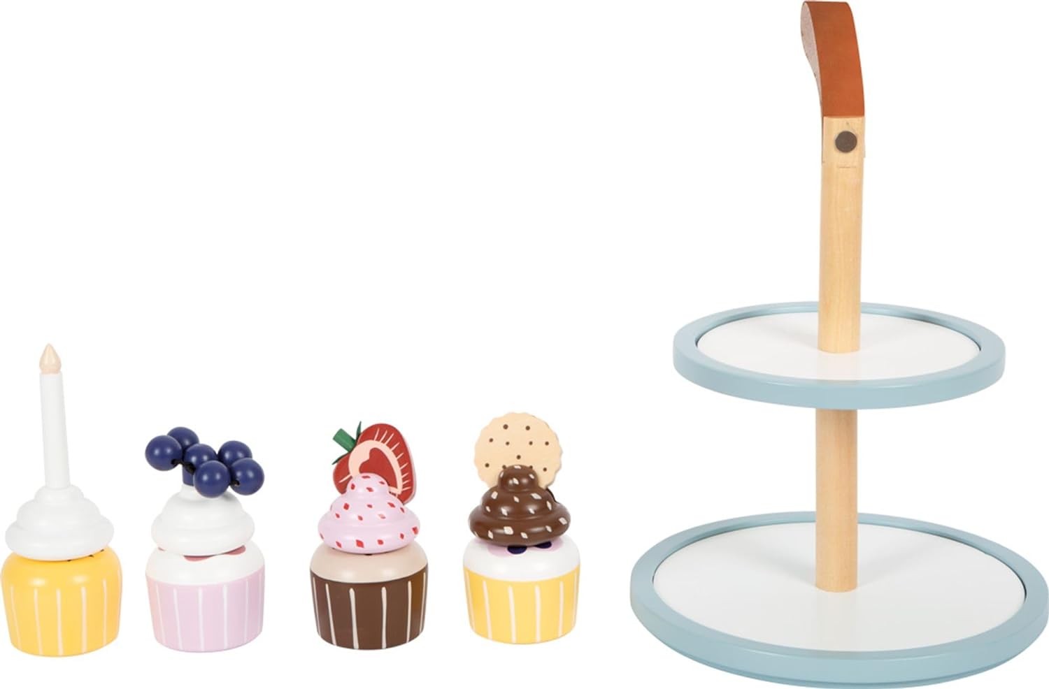 small foot Cupcake Tray tasty made of wood, toy food kitchen and play store for Children, 12434