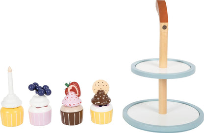 small foot Cupcake Tray tasty made of wood, toy food kitchen and play store for Children, 12434