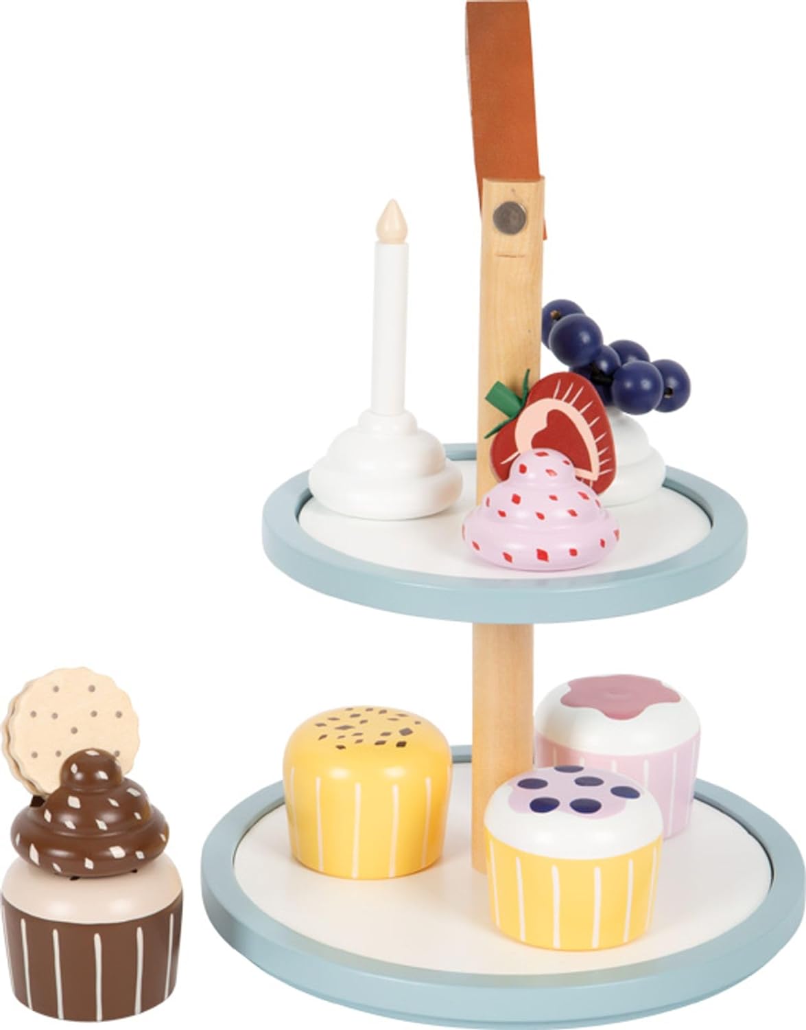 small foot Cupcake Tray tasty made of wood, toy food kitchen and play store for Children, 12434