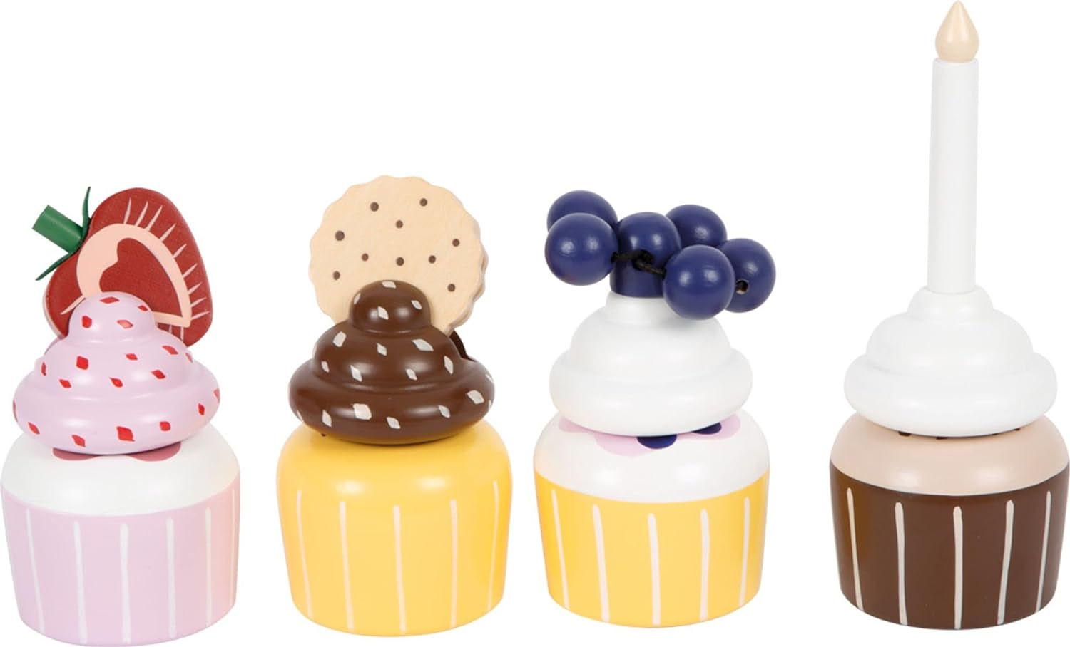 small foot Cupcake Tray tasty made of wood, toy food kitchen and play store for Children, 12434
