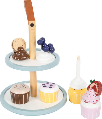 small foot Cupcake Tray tasty made of wood, toy food kitchen and play store for Children, 12434