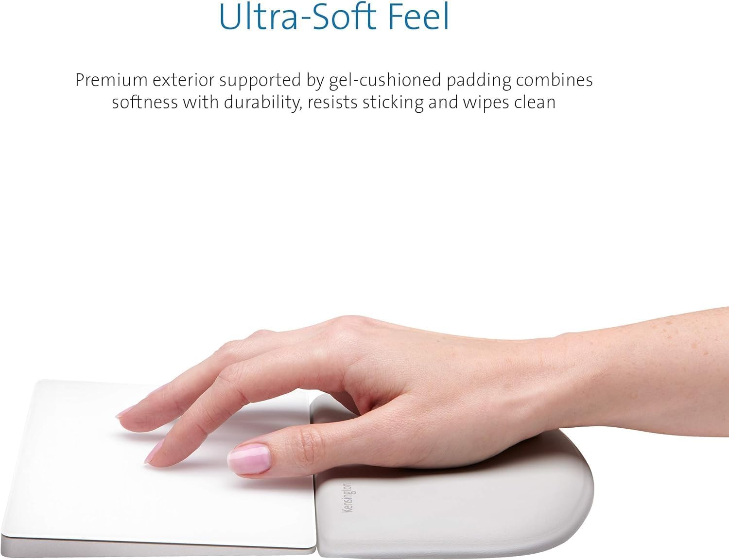 Kensington ErgoSoft Wrist Rest Support for Slim, Mouse/Trackpad, Home Office, Grey - Ergonomist Approved - Contour shape, Professional Design for Use with MacBook, iMac, Surface, Desktop