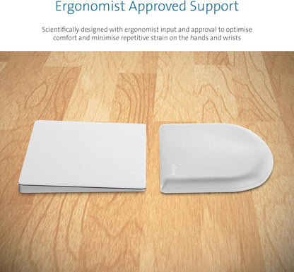 Kensington ErgoSoft Wrist Rest Support for Slim, Mouse/Trackpad, Home Office, Grey - Ergonomist Approved - Contour shape, Professional Design for Use with MacBook, iMac, Surface, Desktop