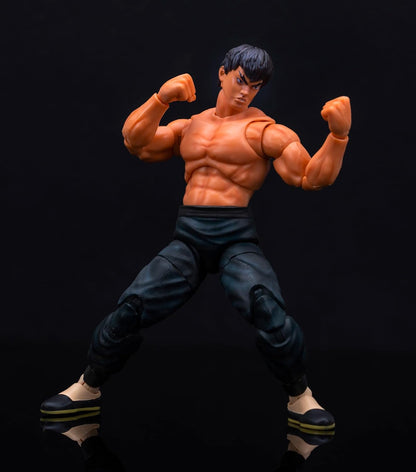 Jada - Street Fighter II Fei-Long, Figura Articulada 15cm, Con Manos y Cabeza Intercambiables, Accesorios y 20 Puntos Articulados (253252027)