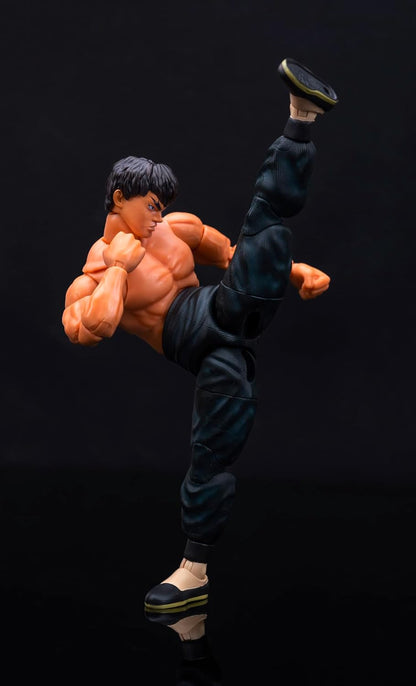 Jada - Street Fighter II Fei-Long, Figura Articulada 15cm, Con Manos y Cabeza Intercambiables, Accesorios y 20 Puntos Articulados (253252027)