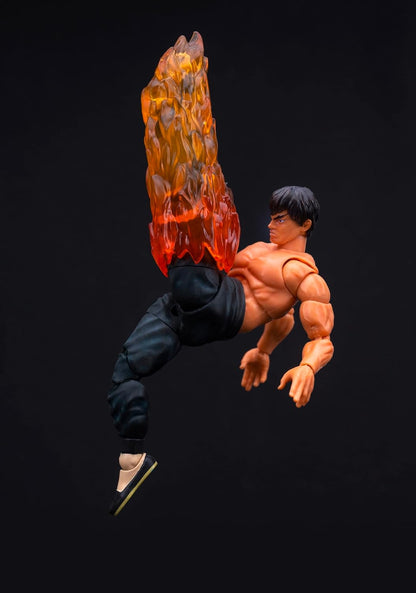 Jada - Street Fighter II Fei-Long, Figura Articulada 15cm, Con Manos y Cabeza Intercambiables, Accesorios y 20 Puntos Articulados (253252027)
