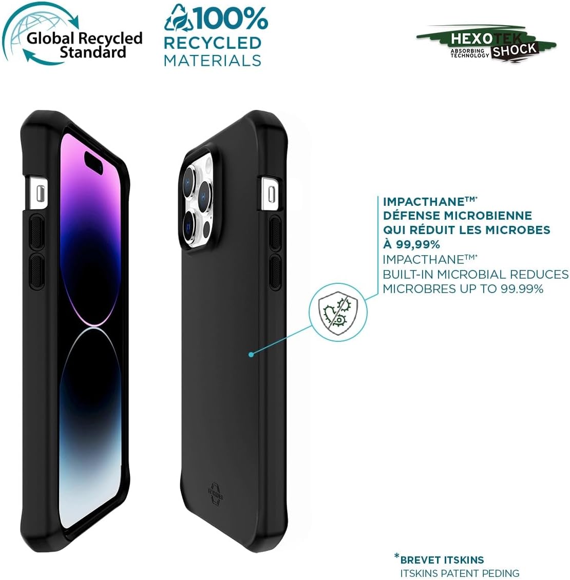 SPECTRUM_R Case for iPhone 15Solid Black Mat - Soft bag
