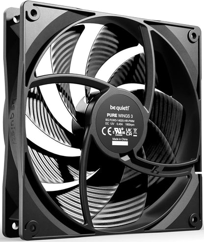 be quiet! Pure Wings 3 140mm Quiet PWM High-Speed Case Fan | Speed-regulating Closed Loop Motor| Extraordinary Air Pressure | BL109