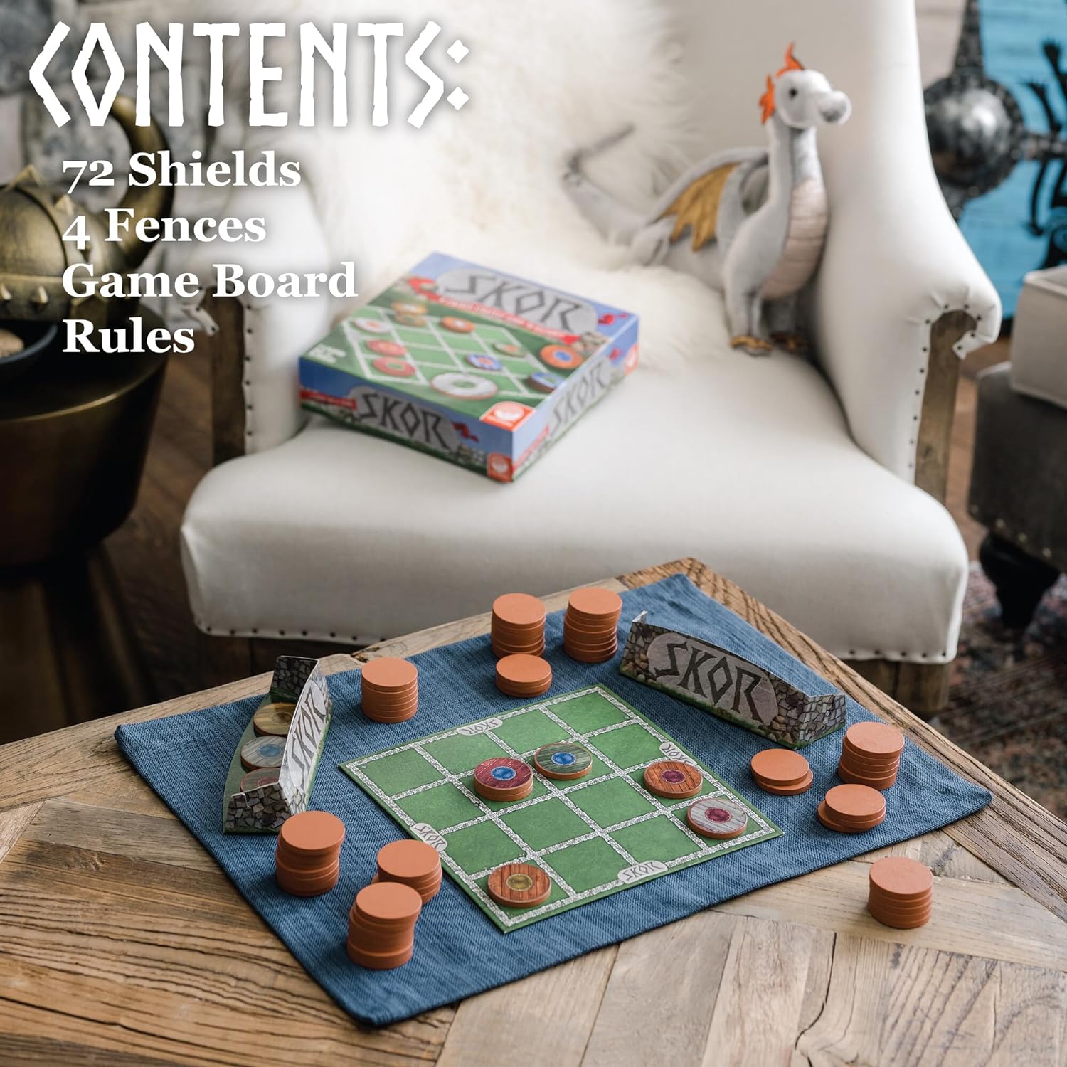 MindWare Skor: A Stacking Strategy Board Game for Kids Ages 6 & Up - Family-Friendly, Color-Matching, Shield-Collecting Classic Games for Families & Classrooms - 2 to 4 Players, 30-Minute Playtime