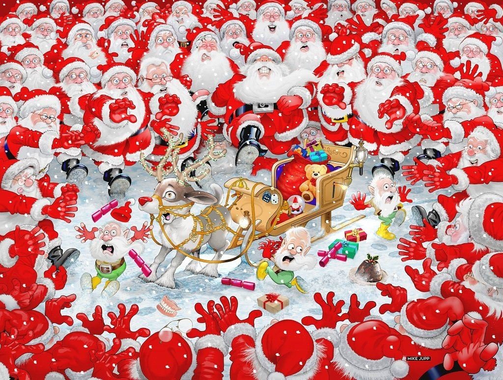 1000-teiliges Puzzle – Christmas Scramble von Mike Jupp – 1000-teiliges Puzzle für Erwachsene – schwierigstes Puzzle, festliches Puzzle, Geschenk
