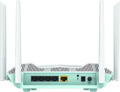 D-Link R32 EAGLE PRO AI AX3200 Smart Router with AI Wi-Fi/Traffic Optimiser, DFS, AI Parental Control, Gigabit Ports, MU-MIMO, 1024 QAM, OFDMA, WPA3, Mesh-ready. Works with Alexa/Google Assistant