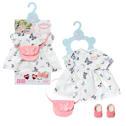 Baby Annabell Deluxe Butterfly Dress - To Fit 43cm Baby Annabell Dolls - Deluxe Set Includes beautiful Dress, Bag, Sandals and clothes hanger - Suitable for children aged 3+ years - 706701