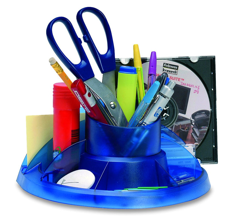 Fellowes Desk Organizer, Clear/Blue