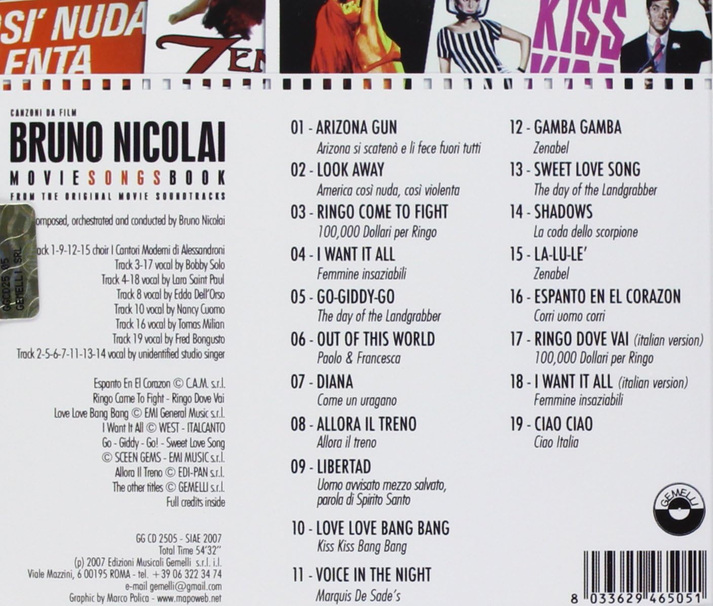 Bruno Nicolai Movie Songs Book