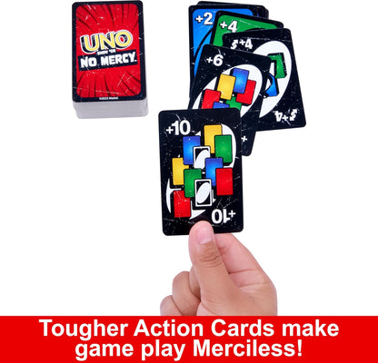 Mattel Games UNO Show ?em No Mercy Card Game for Kids, Adults & Family Parties and Travel With Extra Cards, Special Rules and Tougher Penalties., HWV18