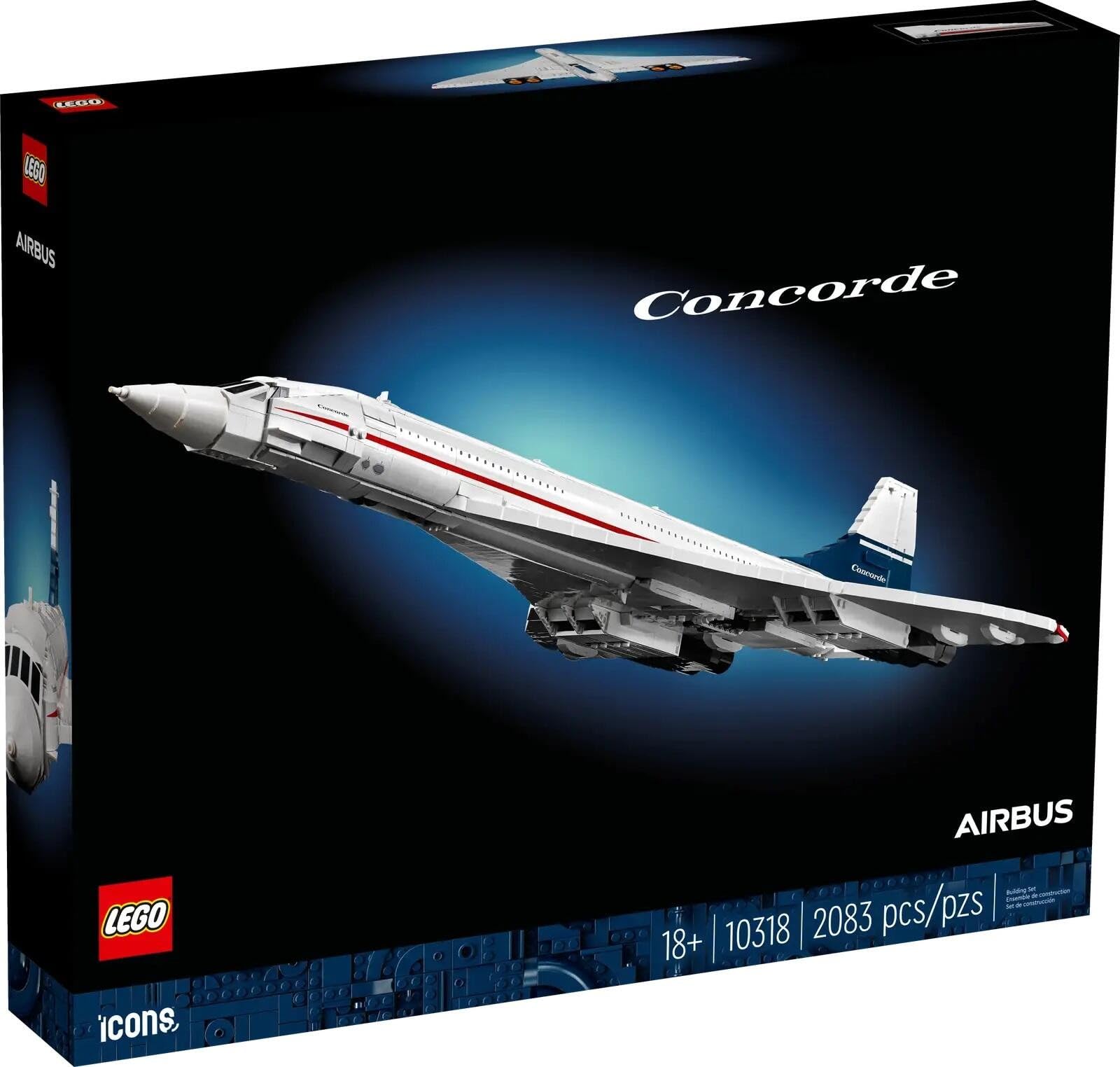 LEGO Icons 10318 Concorde (2083 Teile) Passagierjet das berühmteste Überschallpassagierflugzeug der Welt, Farbig