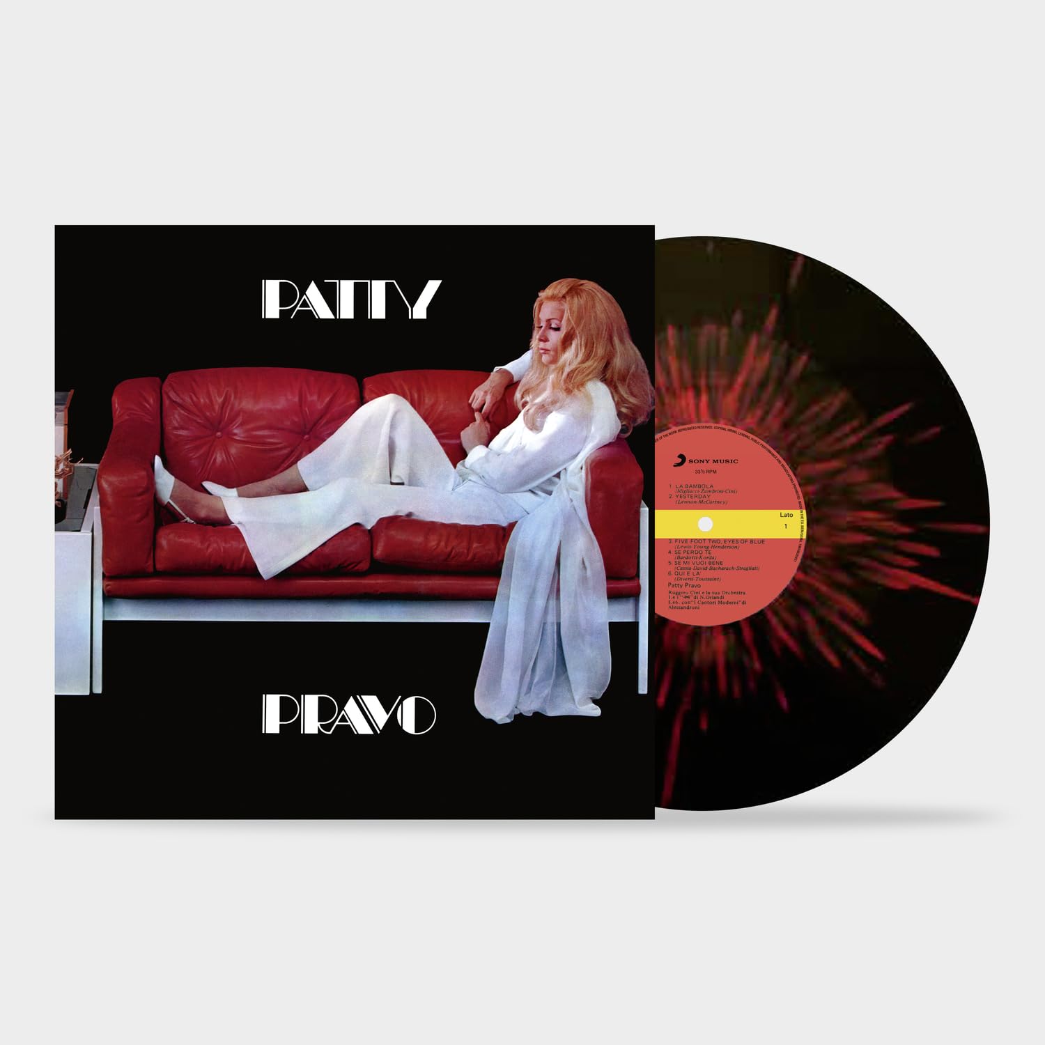 Patty Pravo - Black & Red Splatter Colored Vinyl