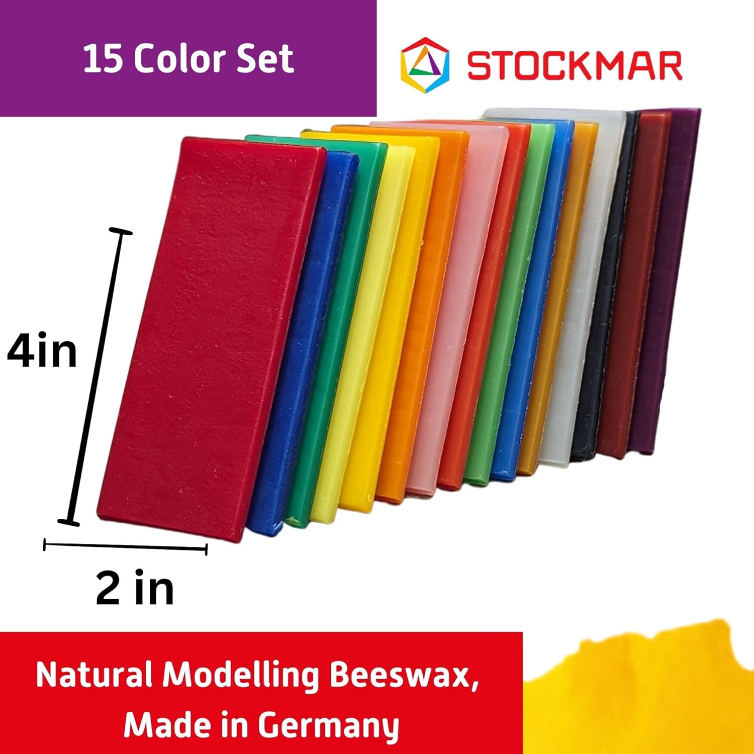 Stockmar Natural Modeling Beeswax - Set of 15 Colors in Box