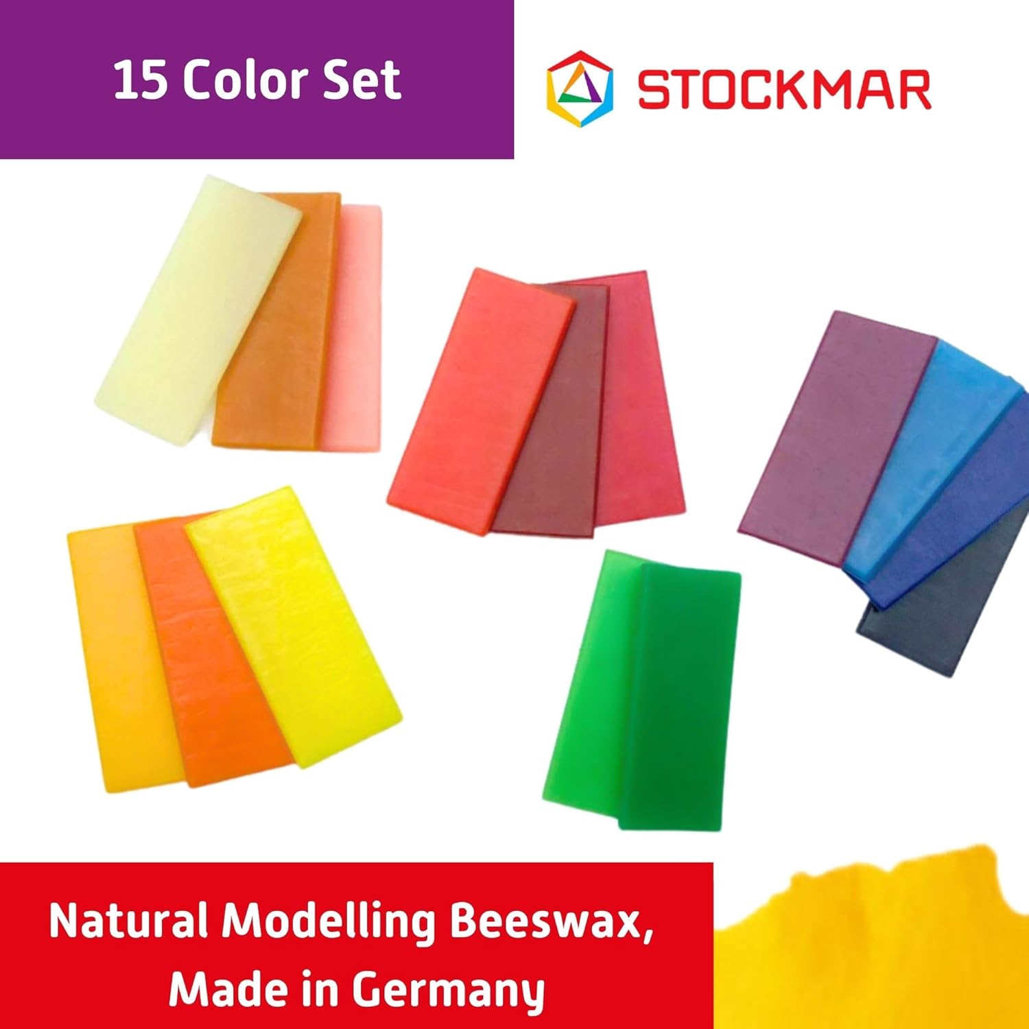 Stockmar Natural Modeling Beeswax - Set of 15 Colors in Box
