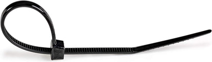 StarTech.com 4"(10cm) Cable Ties - 1/16"(2mm) wide, 7/8"(22mm) Bundle Diameter, 18lb(8kg) Tensile Strength, Nylon Self Locking Zip Ties with Curved Tip - 94V-2/UL Listed, 1000 Pack -, Black, CBMZT4BK