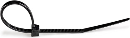 StarTech.com 4"(10cm) Cable Ties - 1/16"(2mm) wide, 7/8"(22mm) Bundle Diameter, 18lb(8kg) Tensile Strength, Nylon Self Locking Zip Ties with Curved Tip - 94V-2/UL Listed, 1000 Pack -, Black, CBMZT4BK