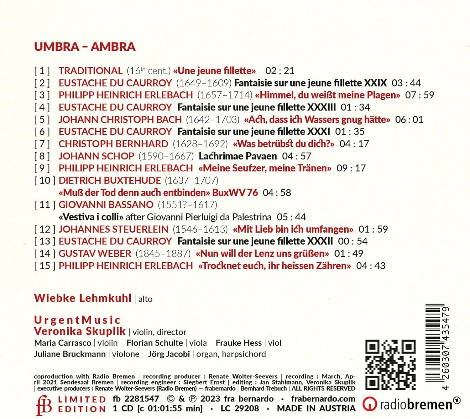Umbra - Ambra - Lieder