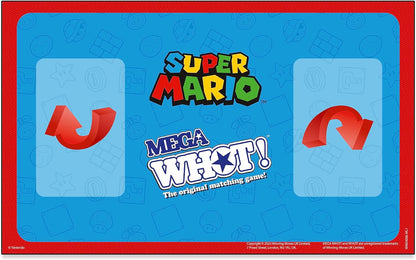 Waddingtons Number 1 Super Mario Mega WHOT! deluxe edition, the original matching game now with a custom game board, match Luigi and Yoshi, gift for ages 5 plus
