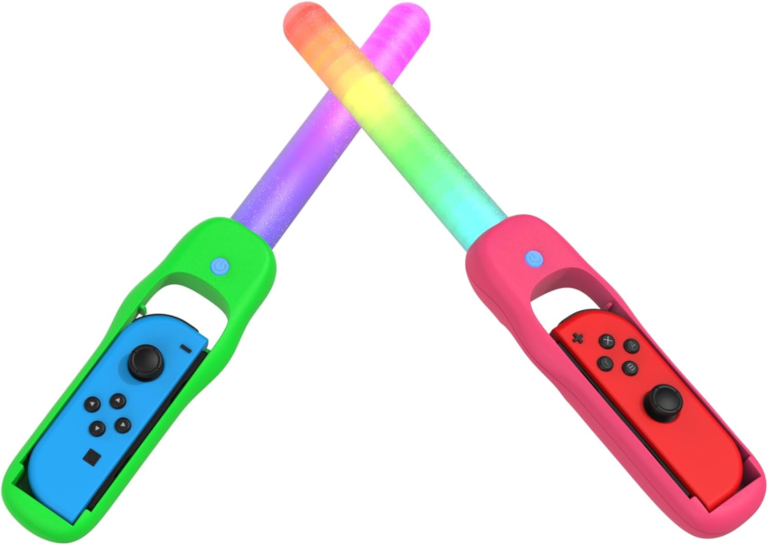 Maxx Tech Dance 'n' Play Kit for Nintendo Switch/OLED - 2x sound sensitive LED glow sticks for fitness, music and dance games