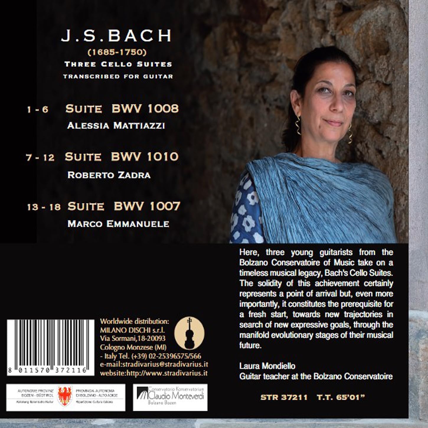 J.S. Bach: Three Cello Suites Transcribed for Guitar