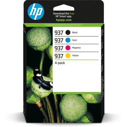 HP 937 CMYK Original Ink Cartridge 4-Pack 937 Multipack Black/Cyan/Magenta/Yellow (6C400NE