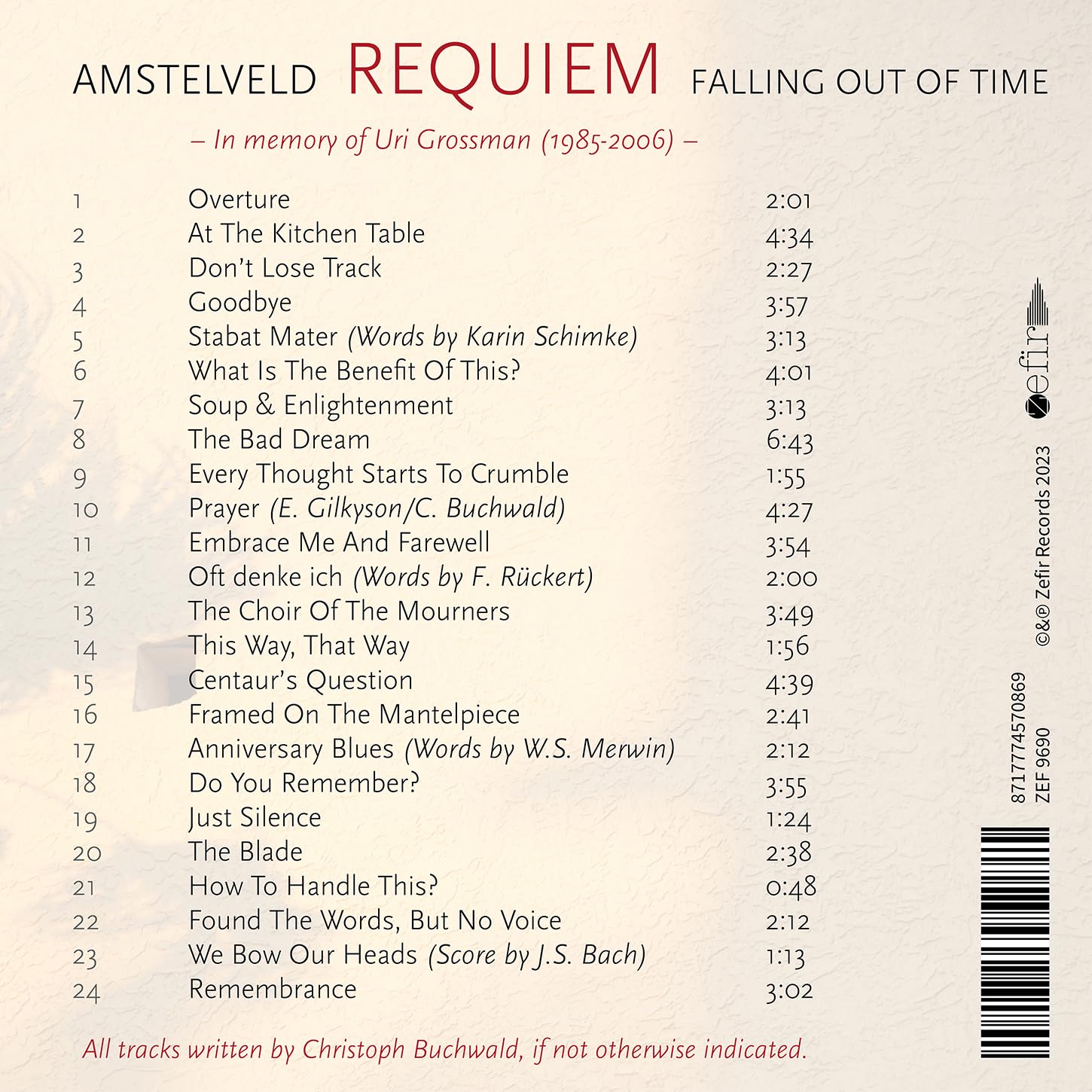 Amstelveld - Requiem Falling Out Of Time (CD)